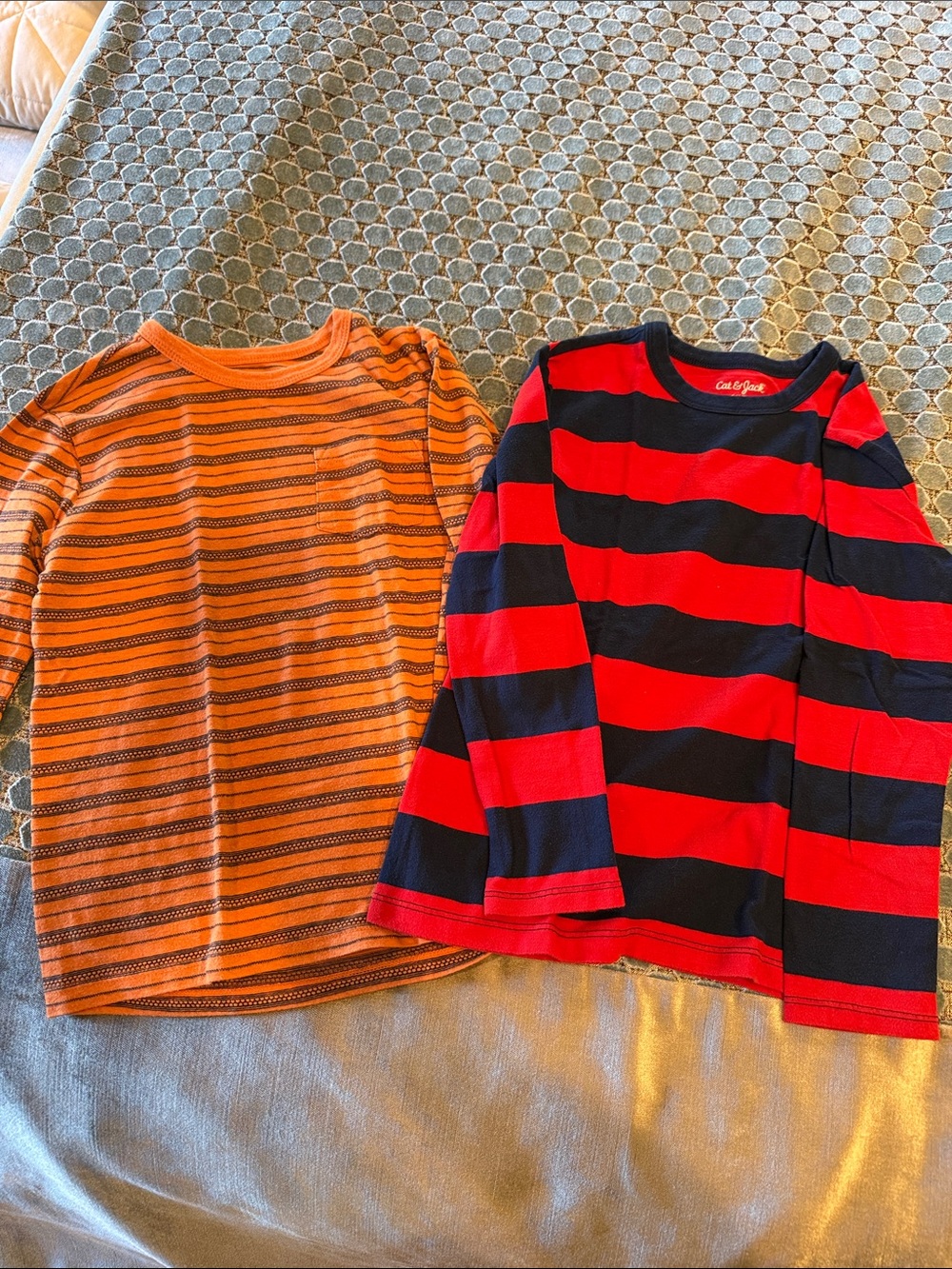 Cat & Jack Red & Black Bold Striped Long-Sleeve Tee